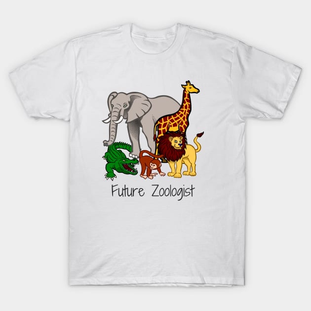 Zoologist Shirt Gift for Kids and Students Zoology Zoo Wild Animal Lion Design T-Shirt by InnerMagic